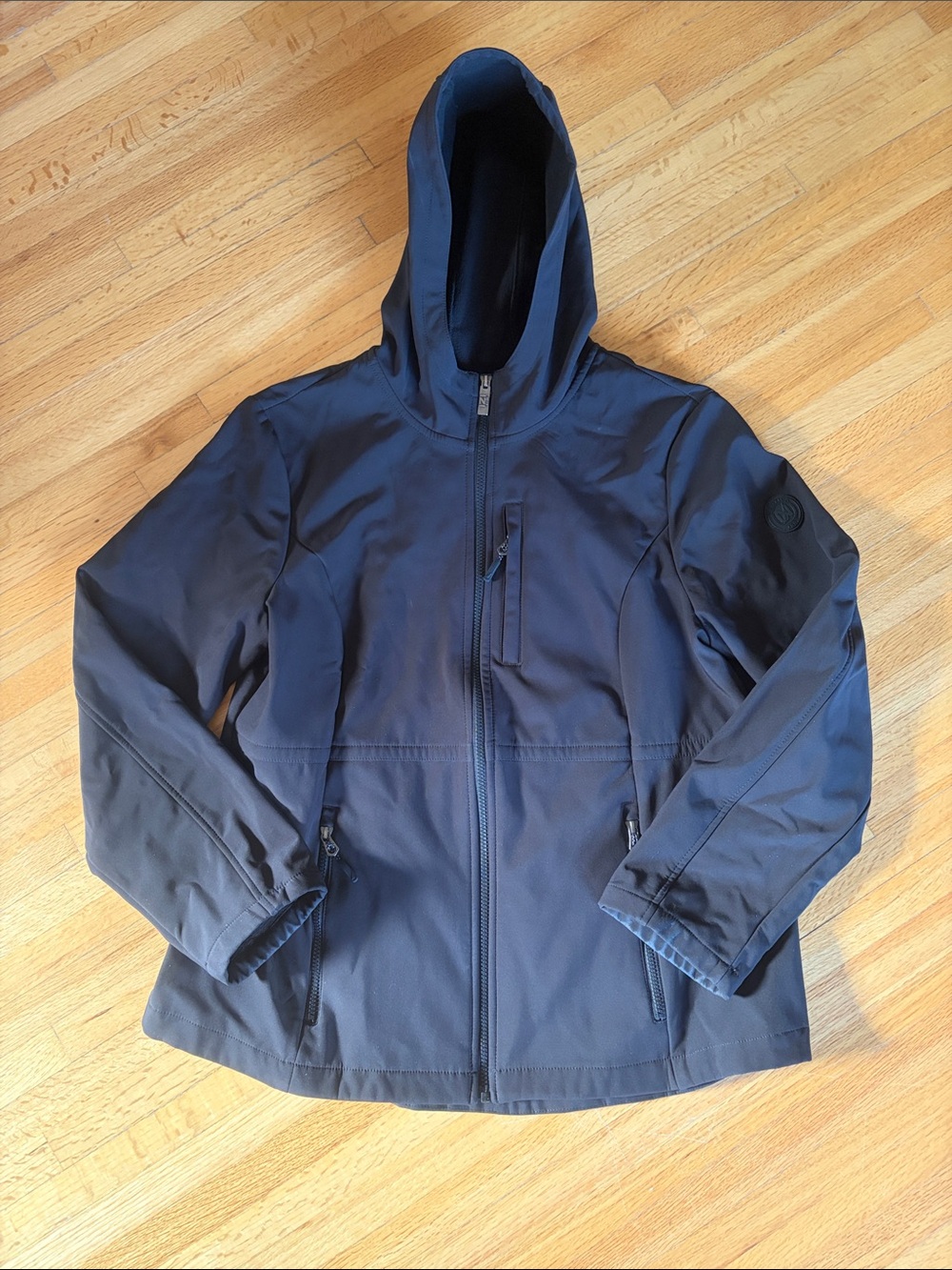 Nautica Women’s Black Hooded Lightweight water resistant Jacket